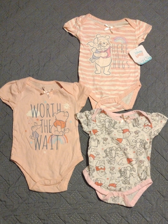 Disney Other - Disney Baby Pink Winnie the Pooh Girls' Bodysuit Set - Light Pink & White